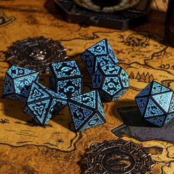 Celtic Knot Dice 7-Dice Set DND RPG Dice Druidic | White, Red, Orange, Yellow. Green, Blue (Online Only)