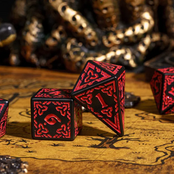 Celtic Knot Dice 7-Dice Set DND RPG Dice Druidic | White, Red, Orange, Yellow. Green, Blue (Online Only)
