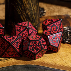 Celtic Knot Dice 7-Dice Set DND RPG Dice Druidic | White, Red, Orange, Yellow. Green, Blue (Online Only)