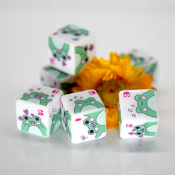 Frog Dice | Printed d6 Dice Featuring Cute Green Frog Numbered (Online Only)