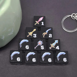 (Black) Sword Dice | Printed d6 Dice Featuring Fantasy Weapons Numbered (Online Only)