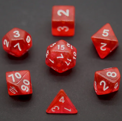 Radiant Ruby Red Polyhedral Dice Set | 7-Dice Red Set with Subtle Glitter (Online Only)