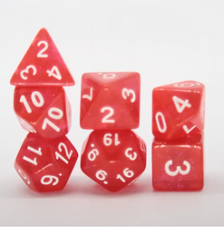 Radiant Ruby Red Polyhedral Dice Set | 7-Dice Red Set with Subtle Glitter (Online Only)