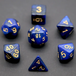 Midnight Blue Polyhedral Dice Set | 7-Dice Blue Set with Subtle Glitter (Online Only)