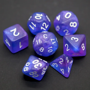 Enchanted Amethyst Polyhedral Dice Set | 7-Dice Purple Set with Subtle Glitter (Online Only)