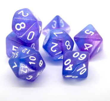 Enchanted Amethyst Polyhedral Dice Set | 7-Dice Purple Set with Subtle Glitter (Online Only)