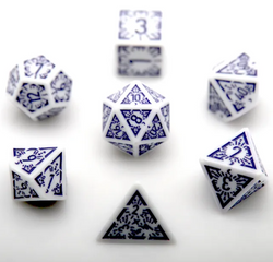 Arcane Amethyst Polyhedral Dice Set | 7-Dice White & Purple (Online Only)