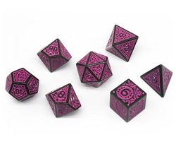 Black with Purple Ink Irregular Pattern Fill | 7-Dice Acrylic Dice Set (Online Only)