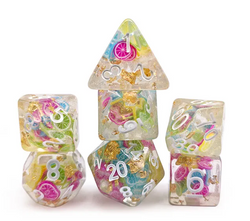 Fruit Medloy | 7-Dice Resin Dice Set DND Dice with Inclusion (Online Only)