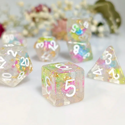 Fruit Medloy | 7-Dice Resin Dice Set DND Dice with Inclusion (Online Only)