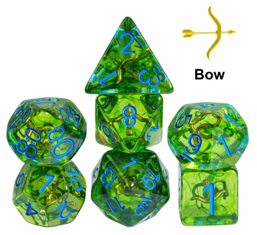 Mystic Archer's Enchantment | Green 7-Dice DND Hunter Dice Set (Online Only)