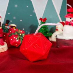 Christmas Dice Candles | 4x 30mm D20 Candles + 1 Mystery Christmas Themed Candle (Online Only)