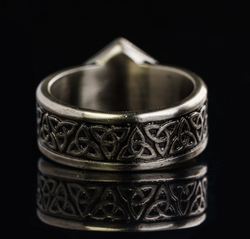 Dice Ring Silver Metal Triquetra | DND Convention Cosplay (Online Only)