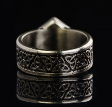 Dice Ring Silver Metal Triquetra | DND Convention Cosplay (Online Only)