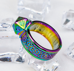 Dice Ring Rainbow Metal Triquetra | DND Convention Cosplay (Online Only)