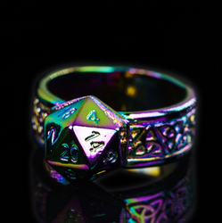 Dice Ring Rainbow Metal Triquetra | DND Convention Cosplay (Online Only)