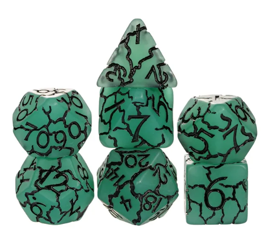 Jade Crackle Nexus: 7-Dice RPG Set (Online Only)