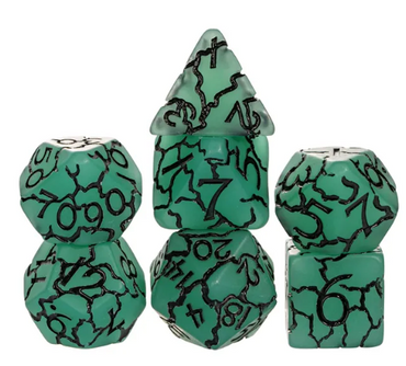 Jade Crackle Nexus: 7-Dice RPG Set (Online Only)
