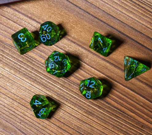 Mystic Archer's Enchantment | Green 7-Dice DND Hunter Dice Set (Online Only)