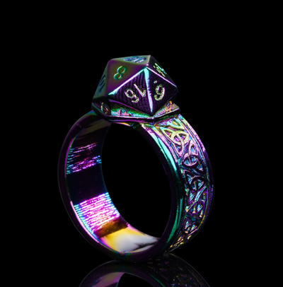 Dice Ring Rainbow Metal Triquetra | DND Convention Cosplay (Online Only)