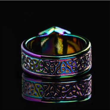 Dice Ring Rainbow Metal Triquetra | DND Convention Cosplay (Online Only)