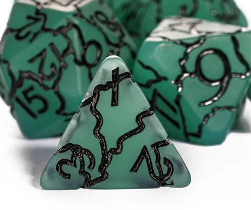 Jade Crackle Nexus: 7-Dice RPG Set (Online Only)