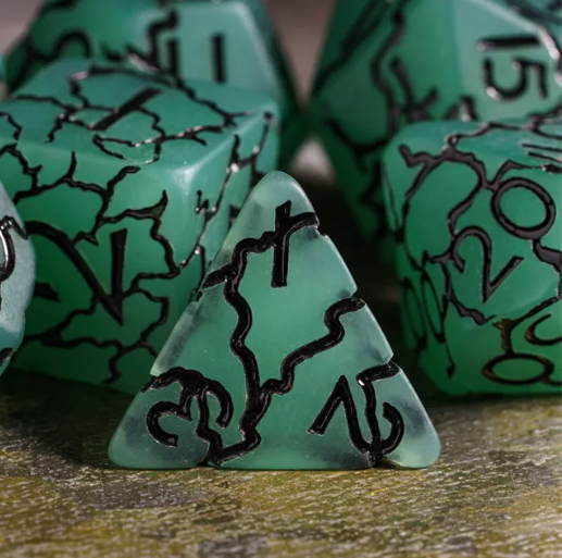 Jade Crackle Nexus: 7-Dice RPG Set (Online Only)