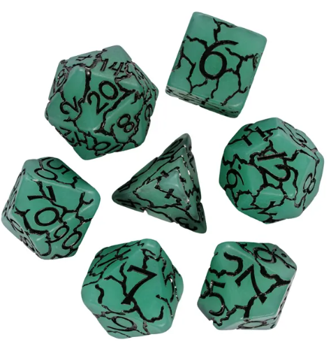 Jade Crackle Nexus: 7-Dice RPG Set (Online Only)