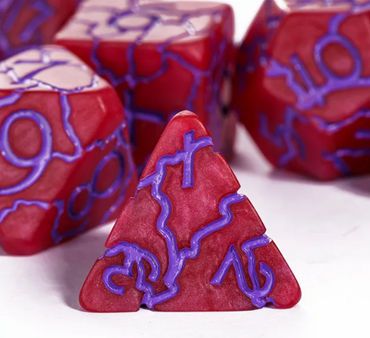 Crimson Twilight Veil Crackle Nexus: 7-Dice RPG Set (Online Only)