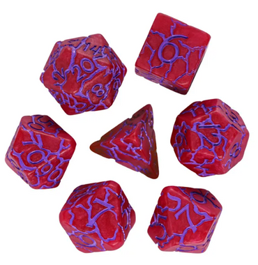 Crimson Twilight Veil Crackle Nexus: 7-Dice RPG Set (Online Only)
