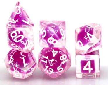 Dice-in-Dice 7-Dice Set w/White-on-White Numbers Dnd Dice Set (Online Only)