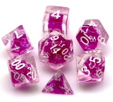 Dice-in-Dice 7-Dice Set w/White-on-White Numbers Dnd Dice Set (Online Only)