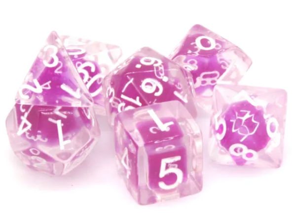 Dice-in-Dice 7-Dice Set w/White-on-White Numbers Dnd Dice Set (Online Only)
