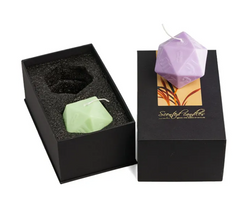2x Dice Candle | 55mm Candle Dice with Carton Packaging (Purple/Green) (Online Only)