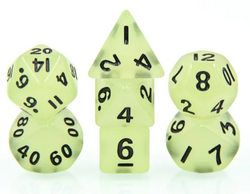 Green Glow 7-Dice Mini-Dice RPG Set Glow-in-Dark Miniature Dice (Online Only)