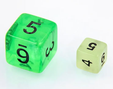 Green Glow 7-Dice Mini-Dice RPG Set Glow-in-Dark Miniature Dice (Online Only)