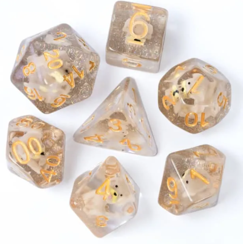 Puppy Dog 7-Dice Set w/Gold Numbers Dnd Dice Set Dog Dice (Online Only)