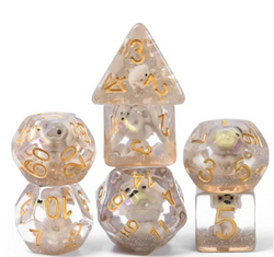 Puppy Dog 7-Dice Set w/Gold Numbers Dnd Dice Set Dog Dice (Online Only)