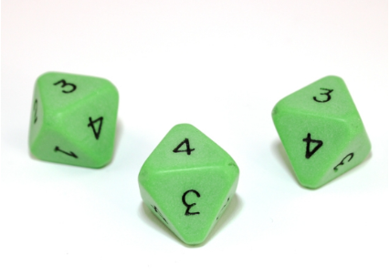 Opaque Green/black d8 numbered 1-4 twice| Specialty d4 (sold per die) (Online Only)