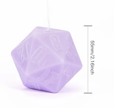 2x Dice Candle | 55mm Candle Dice with Carton Packaging (Purple/Green) (Online Only)