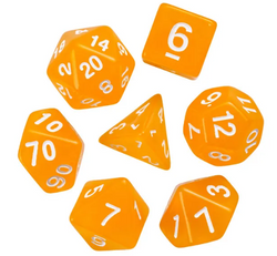 Sunburst Orange Semi-Opaque Acrylic 7-Dice Set - Perfect Starter Kit for RPG Enthusiasts (Online Only)