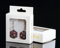 Rainbow Glitter Dice Earrings: D20 Dice Spinning Colors Nerdy RPG Jewelry (Online Only)
