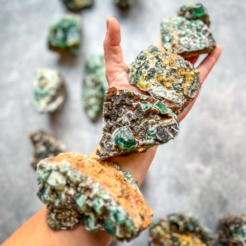 Druzy Dreams Pocket Fluorite Clusters (Color Change) Diana Maria Mine, Fluorescent Fluorite (ONLINE ORDER ONLY)