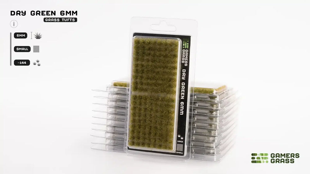 Gamers Grass | Grass Tuft | Small 6mm | Dry Green (ONLINE ORDER ONLY)