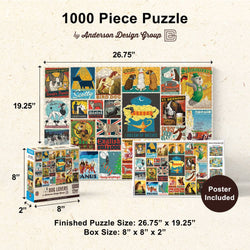 Vintage Posters - Dog Lovers 1000 Piece Jigsaw Puzzle