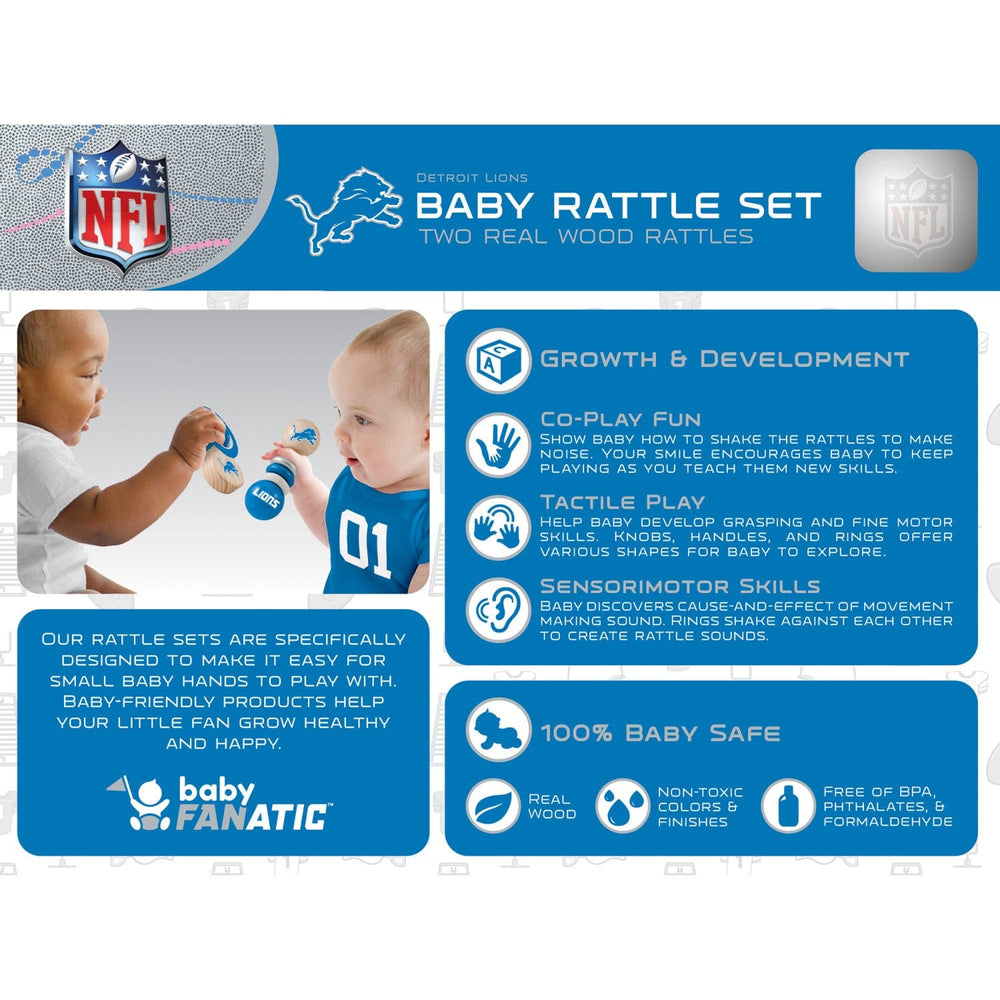 Detroit Lions - Baby Rattles 2-Pack (ONLINE ORDER ONLY)
