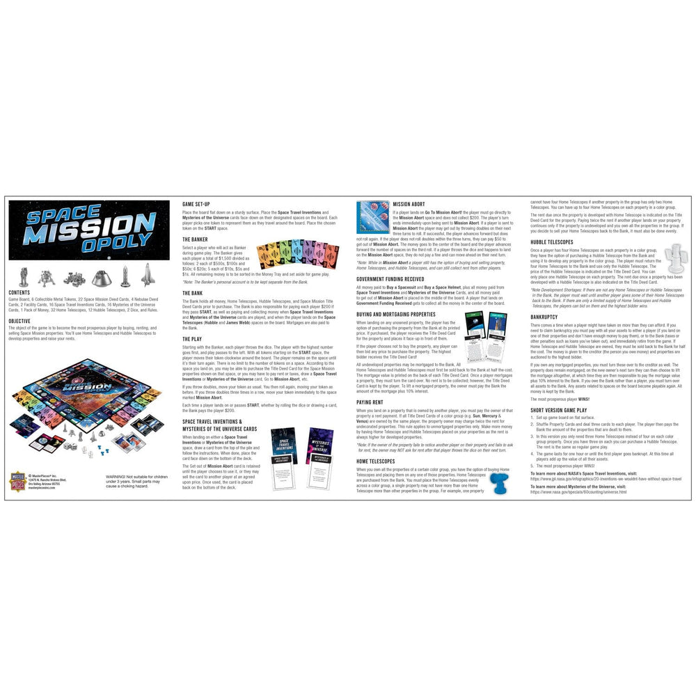 Space Mission Opoly Board Game (ONLINE ORDER ONLY)