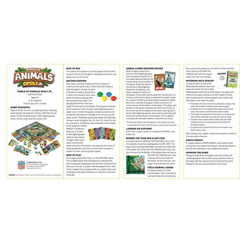 World of Animals Opoly Junior (ONLINE ORDER ONLY)
