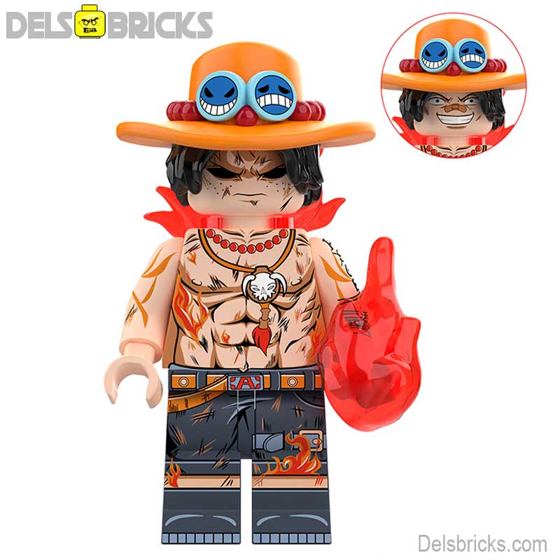 Portgas D Ace from ONE PIECE Anime Lego Minifigures custom toys New (black eyes) (ONLINE ORDER ONLY)