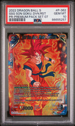 2022 DRAGON BALL SUPER REALM OF THE GODS 7 SSG GOKU, DVN RSTRNT #P-362 - PSA 10 (Online Order Only)